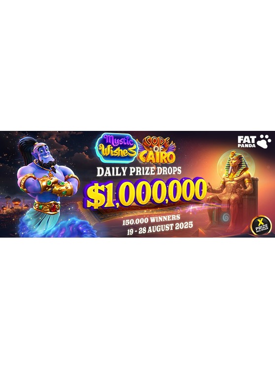 FAT PANDA: CODE OF CAIRO & MYSTIC WISHES DAILY PRIZE DROPS